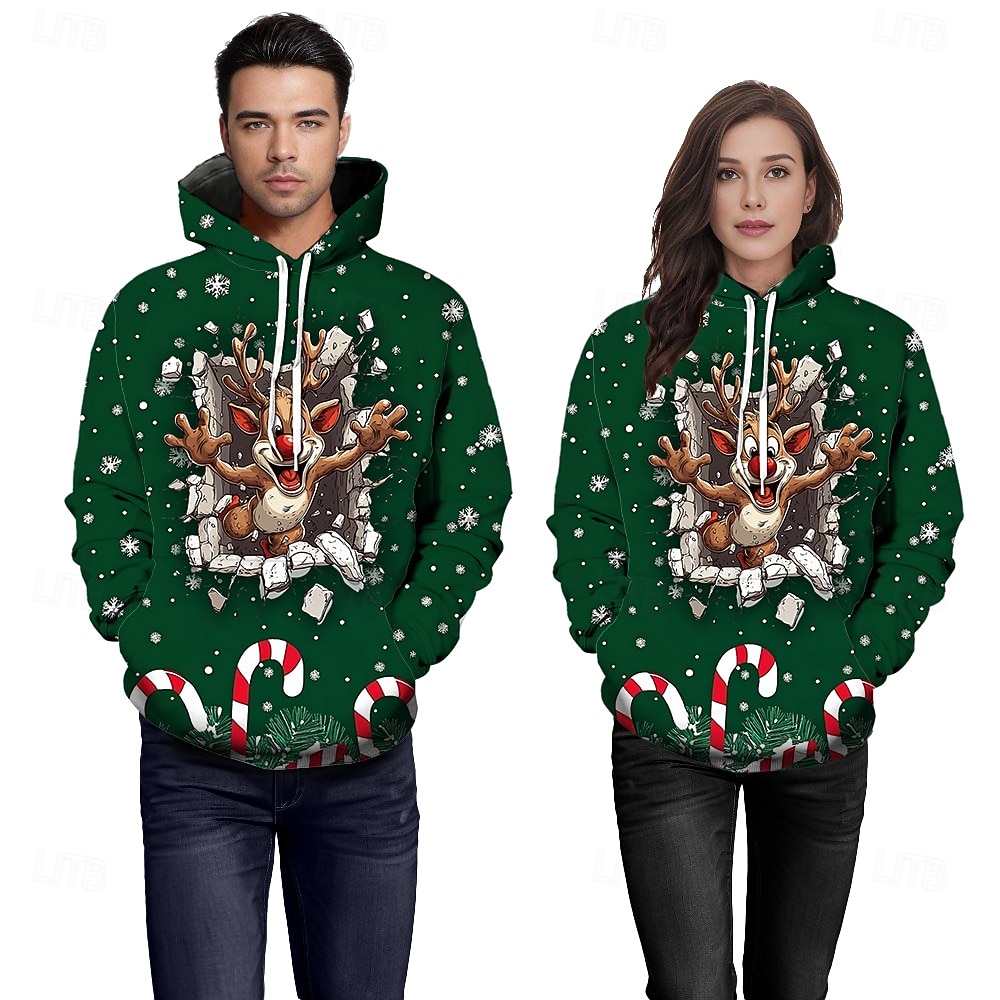Navidad Papá Noel Sudadera Sudadera con capucha navideña divertida 3D Navidad Bolsillo delantero Gráfico Para Pareja Hombre Mujer Adulto Mascarada Impresión 3D Fiesta Casual Diario 2025 - $29.99 –P3