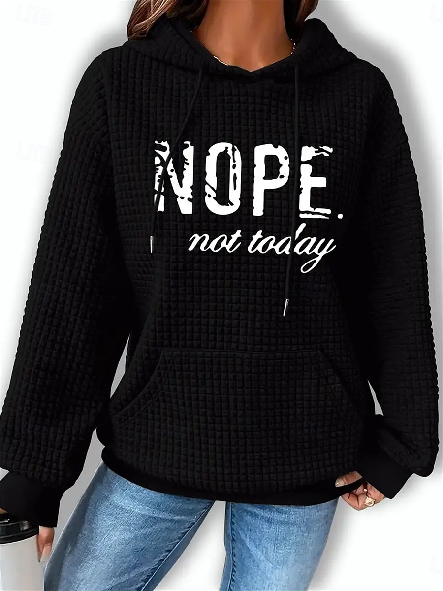 Damen-Kapuzenpullover mit Buchstaben, Street-Style, Alltagskleidung, Taschendruck, lässiger Kapuzenpullover, lange Ärmel, mikroelastisch, Herbst/Winter, bequem, atmungsaktiv, weicher Stoff 2025 - $29.99 –P1