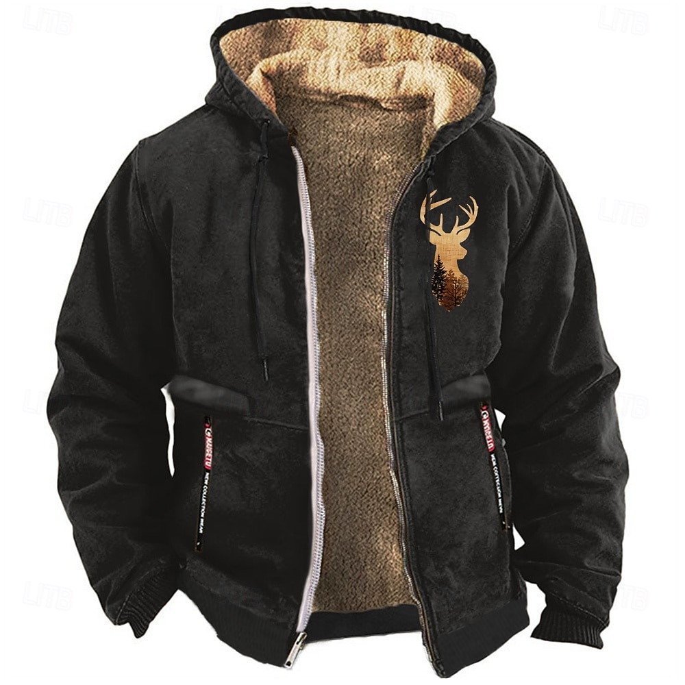 Men's Cowboy Deer Sweatshirt Long Sleeve Sweatshirts  Hooded Vintage Western Style Vacation Streetwear Fall & Winter Black Brown Green Clothing Apparel Designer Graphic Print S M L XL XXL XXXL 2026 - $37.99 –P2