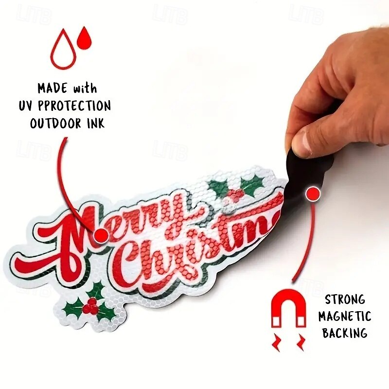 Christmas Reflective Car Magnets Refrigerator Magnets Christmas Magnetic Car Stickers 2025 - $13.99 –P5