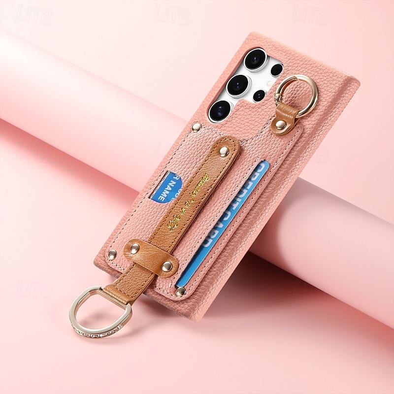 telefon Kılıf Na S24 Ultra S24 Plus S24 S23 S23 Ultra S23 Plus S22 S22 Ultra S22 Plus S21 Ultra Osłona tylna Z podpórką z paskiem na nadgarstek Gniazdo karty Retro TPU Skóra PU 2025 - $18.99 –P10