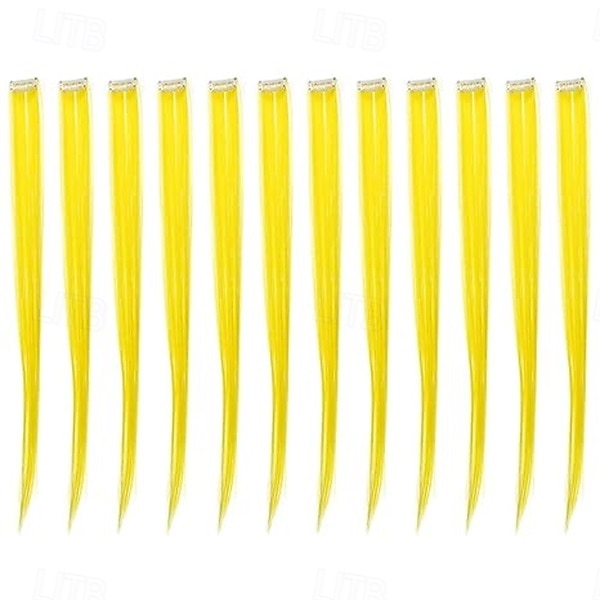 Liscio Forcine Capelli sintetici Lungo Estensione capelli Con clip 12 pz Resistente al calore Per donna del 2025 a $11.99 –P2