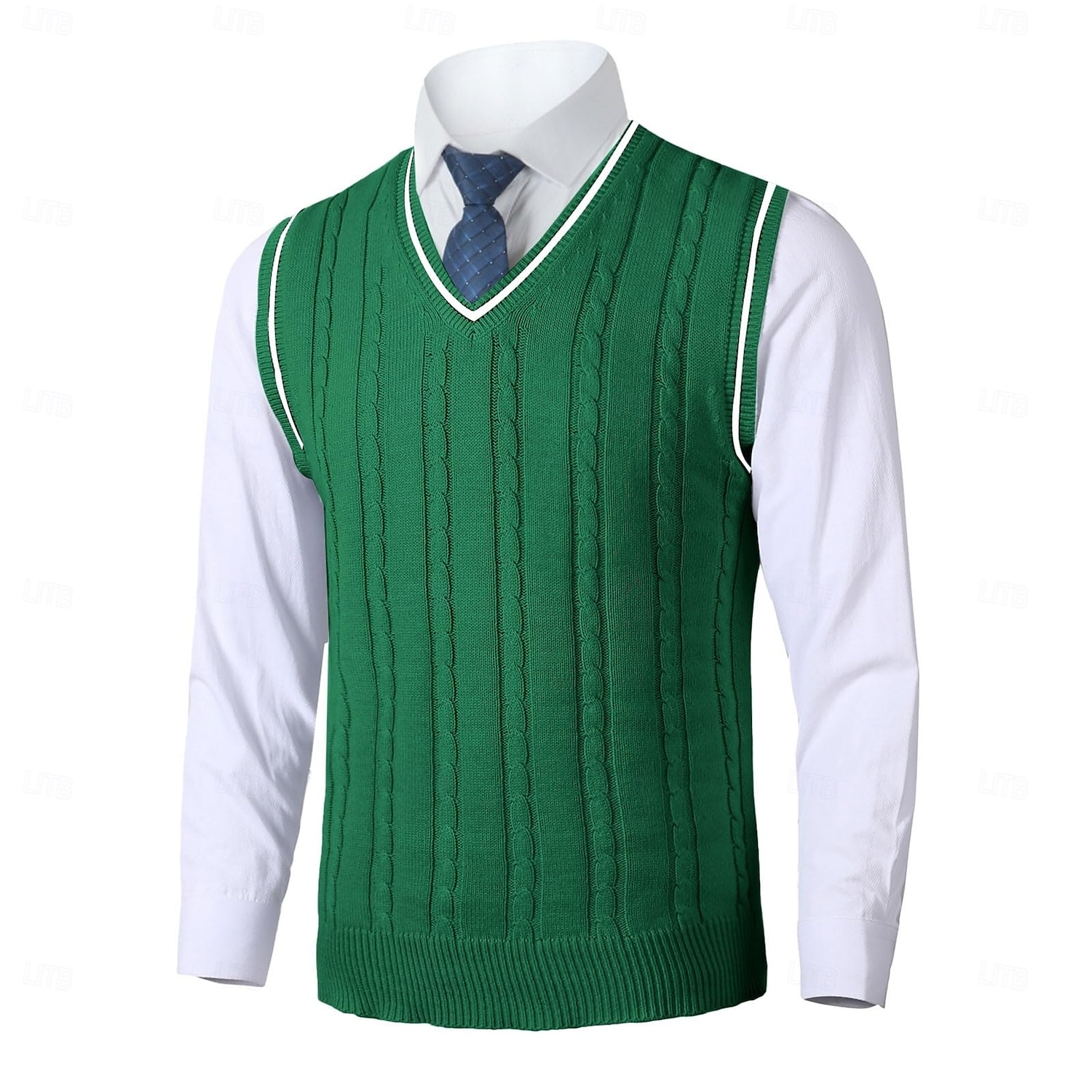 Herren Pullunder Pullover Kleid Pullover Strickpullover Gerippt Gedrehtes Stricken Standard Strick Glatt V Ausschnitt warm halten Moderne zeitgenössische Freizeitskleidung Ausgehen Bekleidung Herbst 2025 - $25.99 –P4