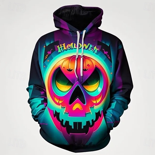 Dýně Kapuce Pullover předvečer Všech svatých 3D Přední kapsa Grafika Pro Pro páry Pánské Dámské Dospělé předvečer Všech svatých Karneval Plesová maškaráda 3D tisk Párty Běžné / Denní 2025 - $29.99 –P2