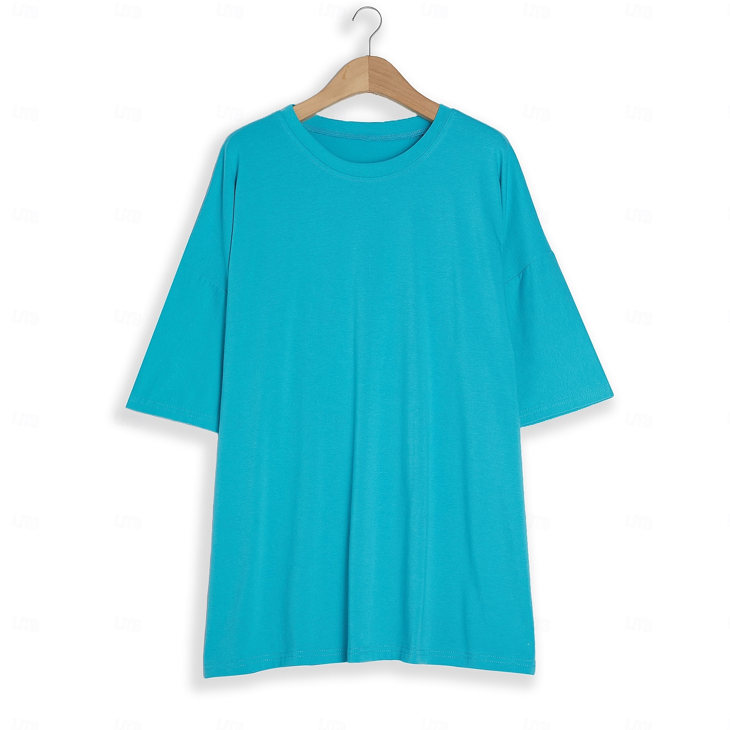 dámské oblečení basic oversized trička s kulatým výstřihem jednobarevná nová barva rukáv s volným ramenem kulatý výstřih top s krátkým rukávem 2025 - $9.99 –P1