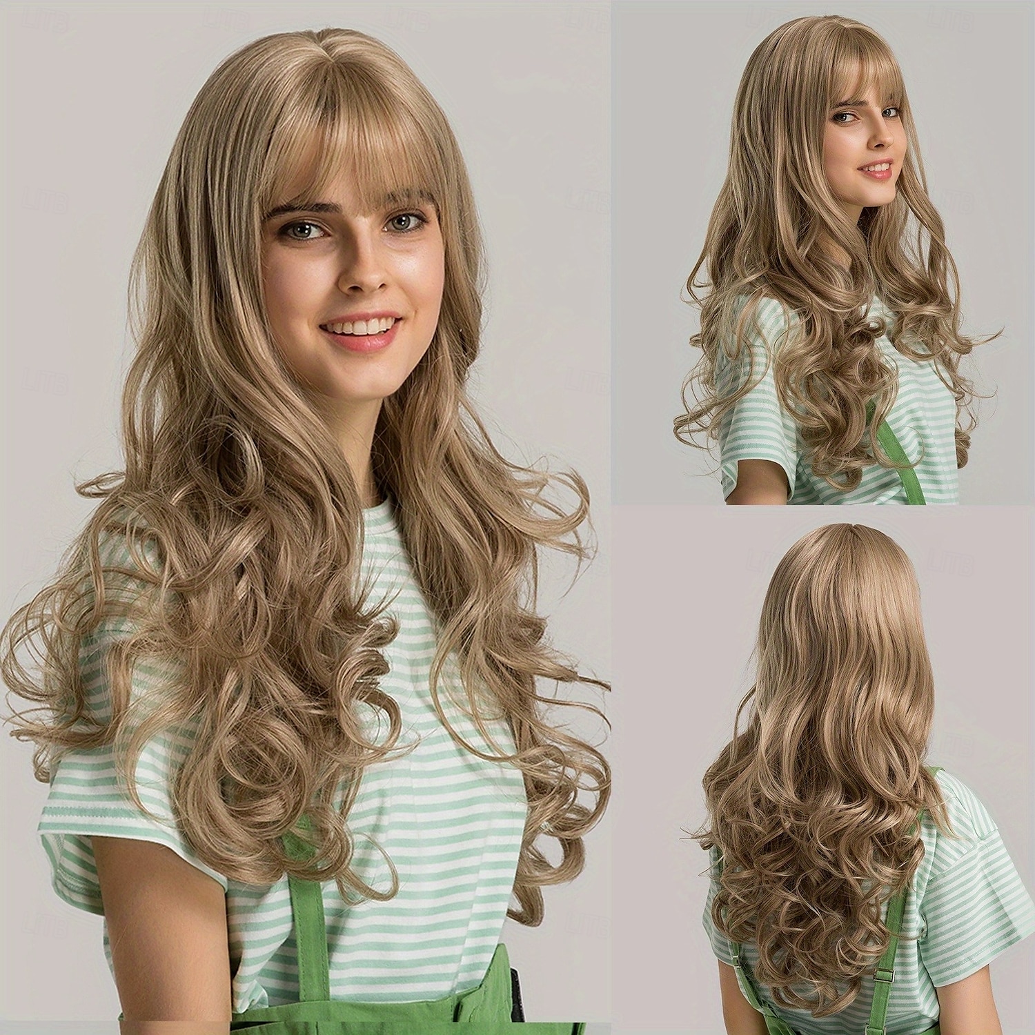 peruca sintética ombre onda profunda elegante para mulheres toque natural durável confortável rosa rede cap transforme seu visual instantaneamente de 2025 por $19.99 –P4
