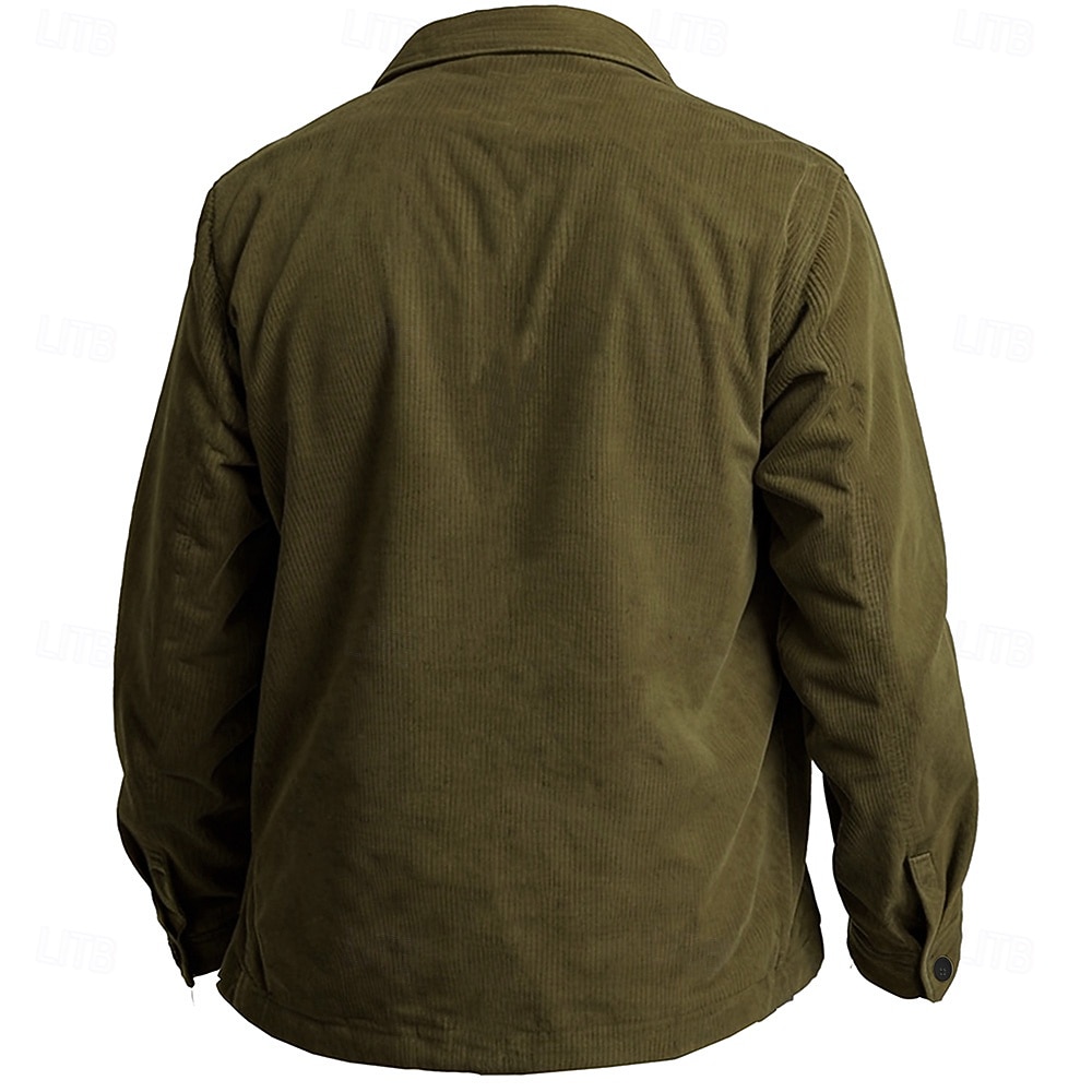Férfi Tehenészfiú Kordbársony Ing Ingkabát Overshirt Hosszú ujj Szüret Törzsi Hétköznapi Ősz & tél Galléros ingek Begombol 3D nyomtatás 2 zseb 1db Katonai zöld Sötétkék Barna 2026 - $40.99 –P2