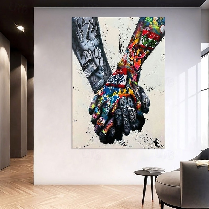Straßenkunst-Ölgemälde, handgefertigt, abstrakt, Straßenarthritis-Gemälde auf Leinwand, Pop-Art, strukturiertes Ölgemälde, handgemalt, Pop-Art, moderne Wandkunst, handgemaltes Kunstwerk für 2025 - $217.09 –P9