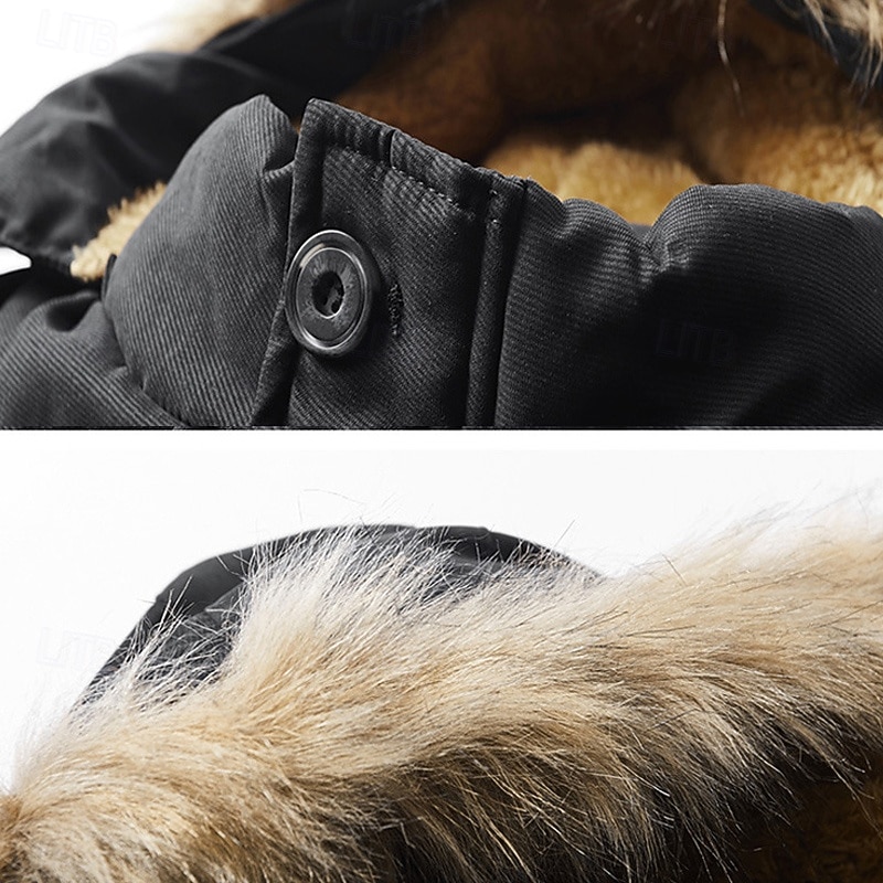 Homens Jaqueta de Inverno Casaco de lã Jaqueta casual Diário Férias Térmico / Quente Bolsos Tosão Outono & inverno Tecido Moda Roupa de rua Com Capuz Padrão Preto Azul Royal cáqui Verde Tropa Casaco de 2025 por $58.99 –P8