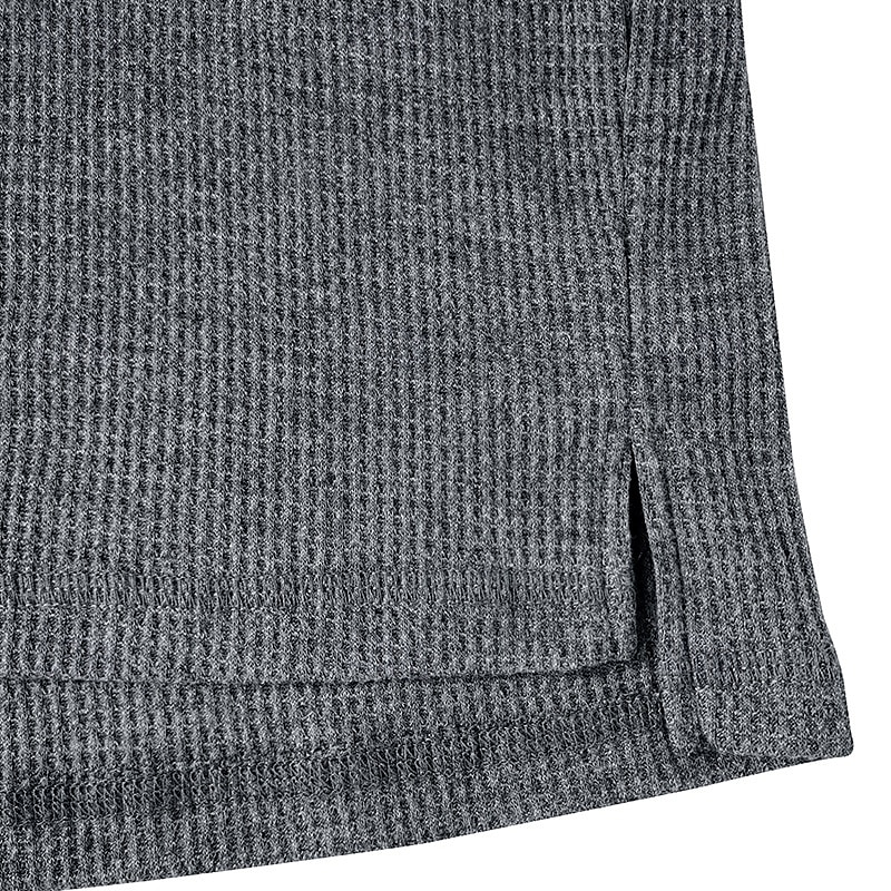 Herr Våffelskjorta T-shirt T-tröja Långärmad tröja Långärmad Rund hals Vår & Höst Slät Mode Designer Grundläggande Stickat Semester Gata Utekväll Mörkbrun Mörkgrå Svart Topp t-shirt för män 2025 - $21.99 –P12