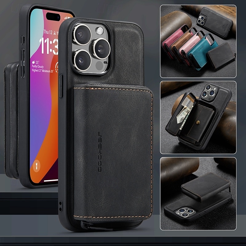 هاتف غطاء من أجل ايفون 16 برو ماكس بلس آيفون 15 برو ماكس بلس iPhone 14 13 12 11 Pro Max Plus Mini SE غطاء خلفي حافظة بطاقة المحفظة مع حامل انفصال مغناطيس مكتب  /  الأعمال TPU الكمبيوتر الشخصي جلد PU 2025 - $22.99 –P1