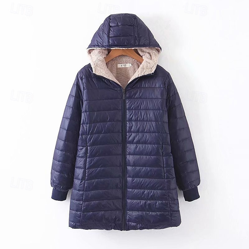 Dame Fleecejakke Fleece Vinter utendørs Varm Myk Bekvem Fleecejakker Hellengdes glidelås Camping / fotturer / grotting Reise Vintersport Svart Rød Navyblå Grønn Kakifarget 2025 - $35.99 –P9