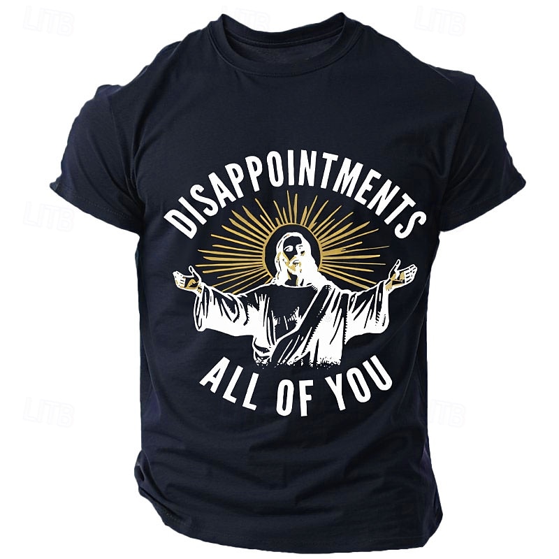 Maglietta da uomo 'Delusioni per tutti voi' Gesù grafica divertente sarcastica a maniche corte relazione t-shirt del 2026 a $17.49 –P4