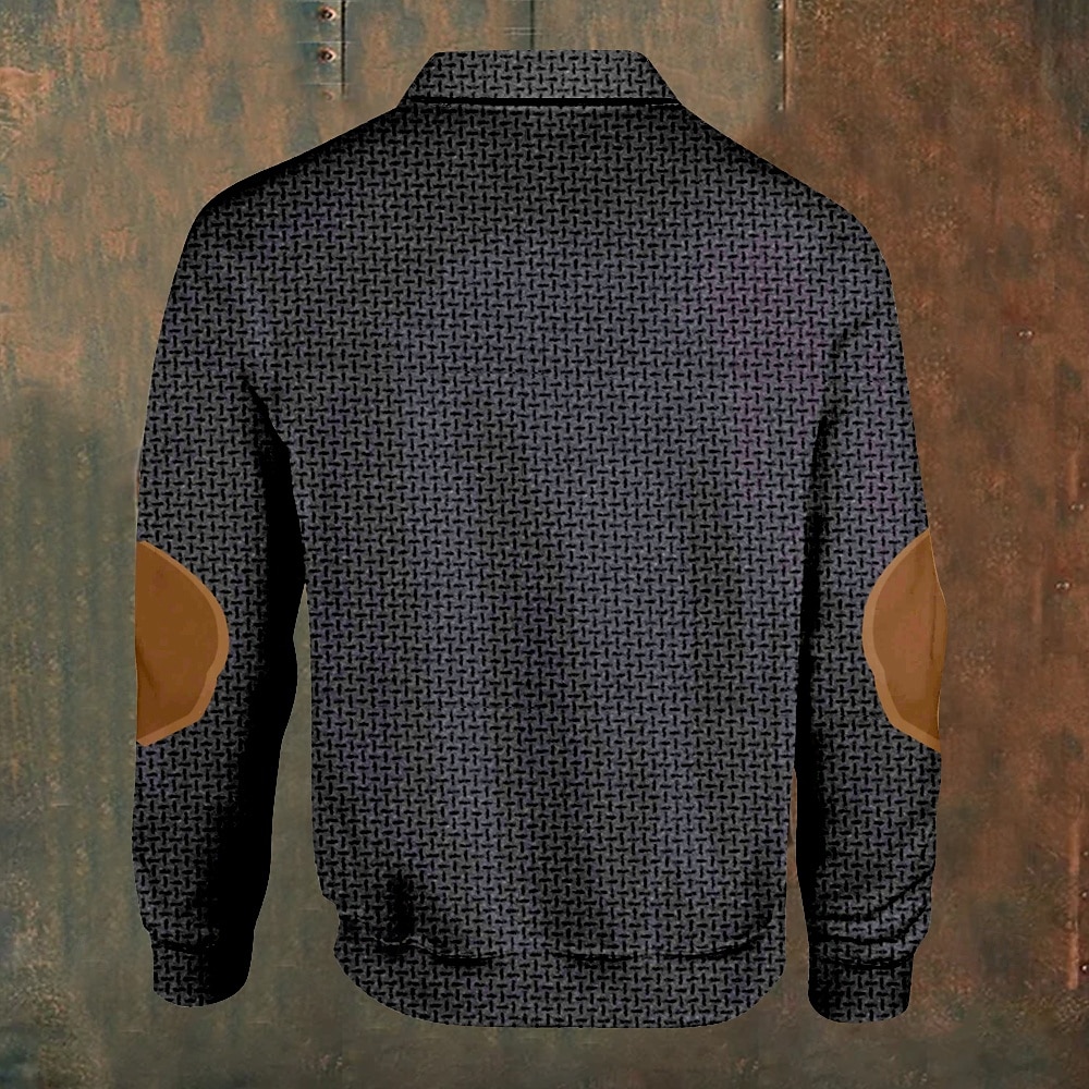 Men's Cow Cowboy Polo Shirts Pullover Long Sleeve Polo Shirts Collar Vintage Casual Outdoor Streetwear Buttons 3D Print Fall & Winter Black 2025 - $23.99 –P2