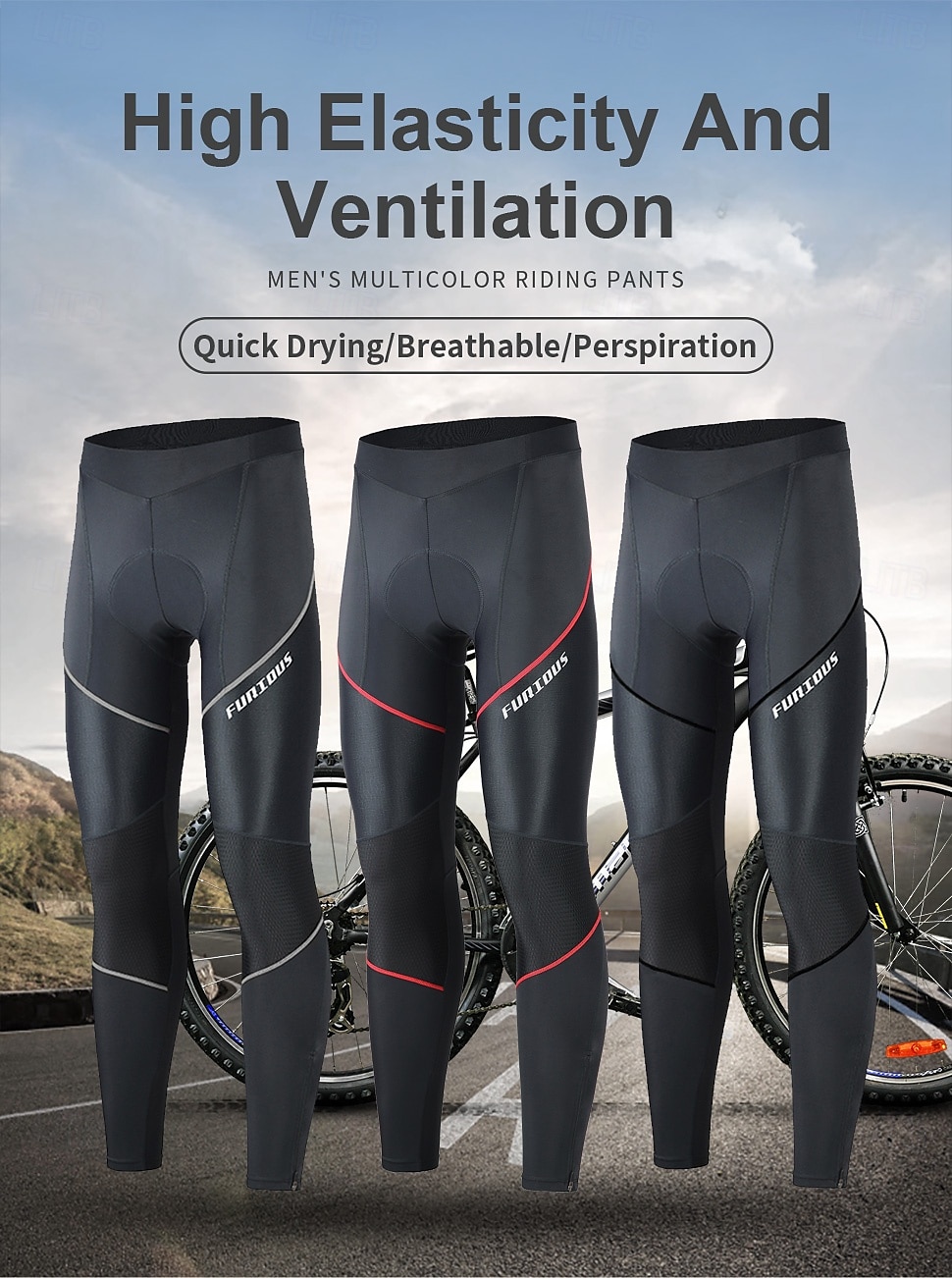 Men's Bike Pants Bike Bottoms Sports 4D Pad Soft Compression Elastic Black Red Clothing Apparel Bike Wear 2025 - $42.99 –P1