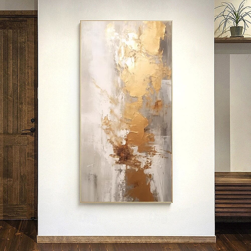handgemachtes Ölgemälde auf Leinwand, Wandkunst, Dekoration, moderne abstrakte goldene Textur für die Inneneinrichtung, gerolltes, rahmenloses, ungedehntes Gemälde 2025 - $58.99 –P2