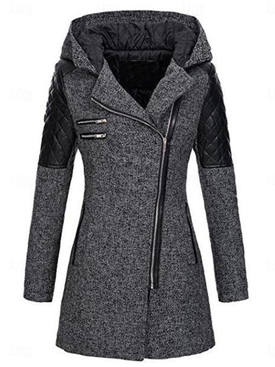 Dame Frakk Trenchcoat Gate Dagligdagstøy Feriereise Høst Vinter Lang Frakk Normal Hold Varm Pustende Stilfull Fritid Gate stil Jakker Langermet عادي Med lommer Svart Vin Blå 2025 - $52.99 –P1
