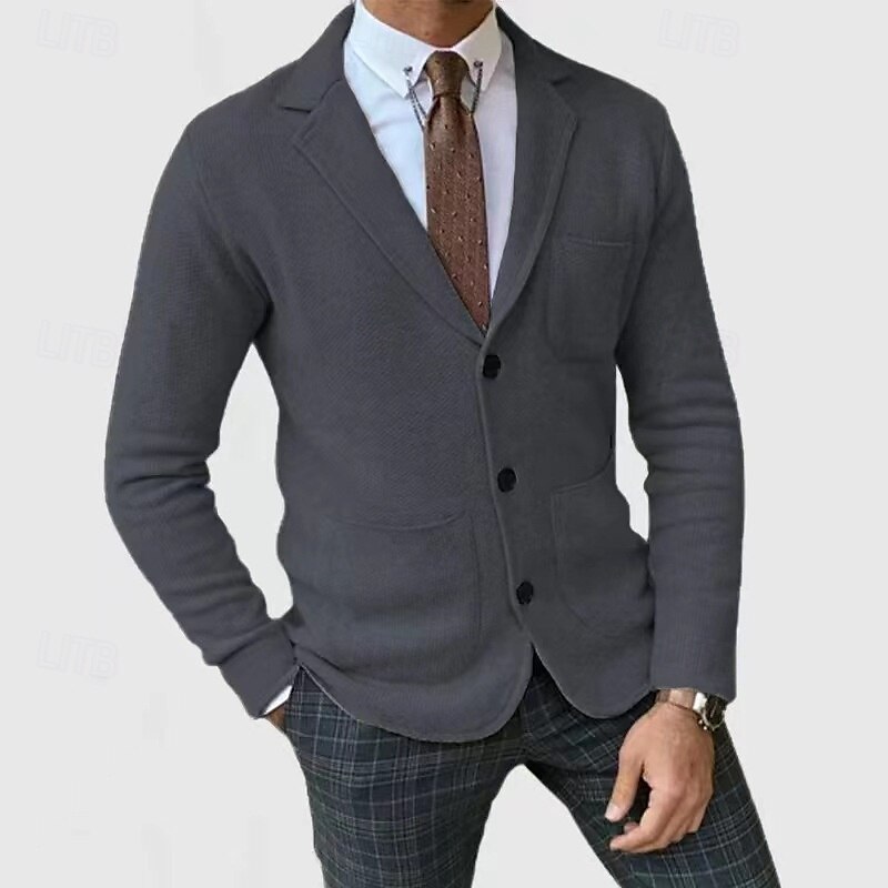 Herren Leichte Jacke Freizeitjacke Blazer Sakko Täglich Urlaub Weich Tasche Herbst Winter Glatt Modisch Klassisch Kargen Standard Schwarz Blau Khaki Hellgrau Armeegrün Jacken 2025 - $43.99 –P3