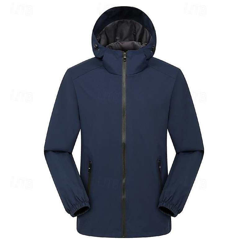 Men's Softshell Jacket Hiking Jacket Outdoor Windproof Water Resistant Windbreaker Jacket Lightweight Puffer Jacket Traveling Black Red Navy Blue Royal Blue Orange 2025 - $36.99 –P4