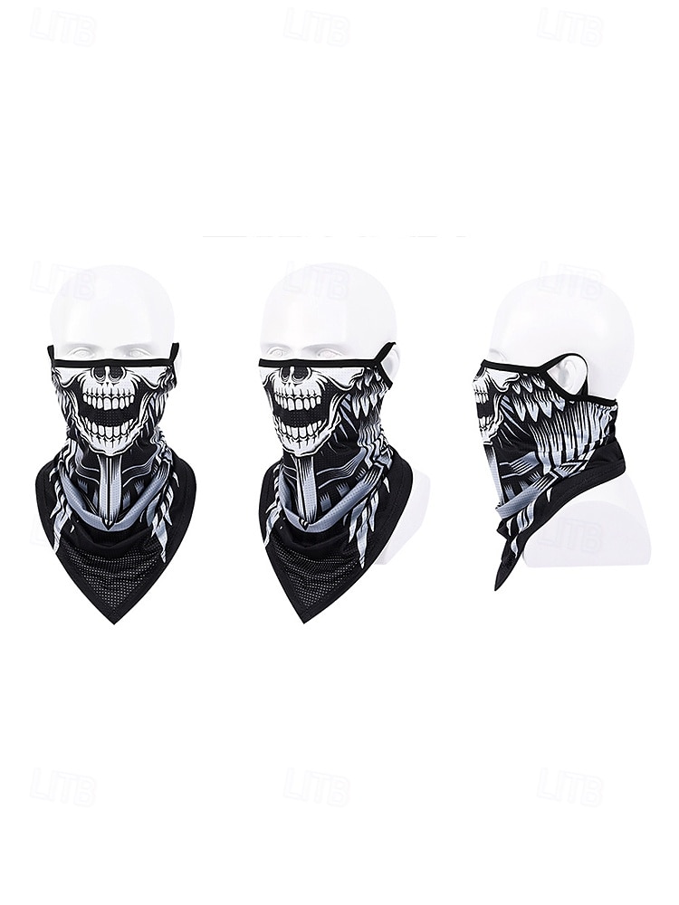 Bandana con forma de calavera para deportes al aire libre: mascarilla multifuncional transpirable para ciclismo, senderismo y festivales de Halloween 2025 - $11.99 –P2