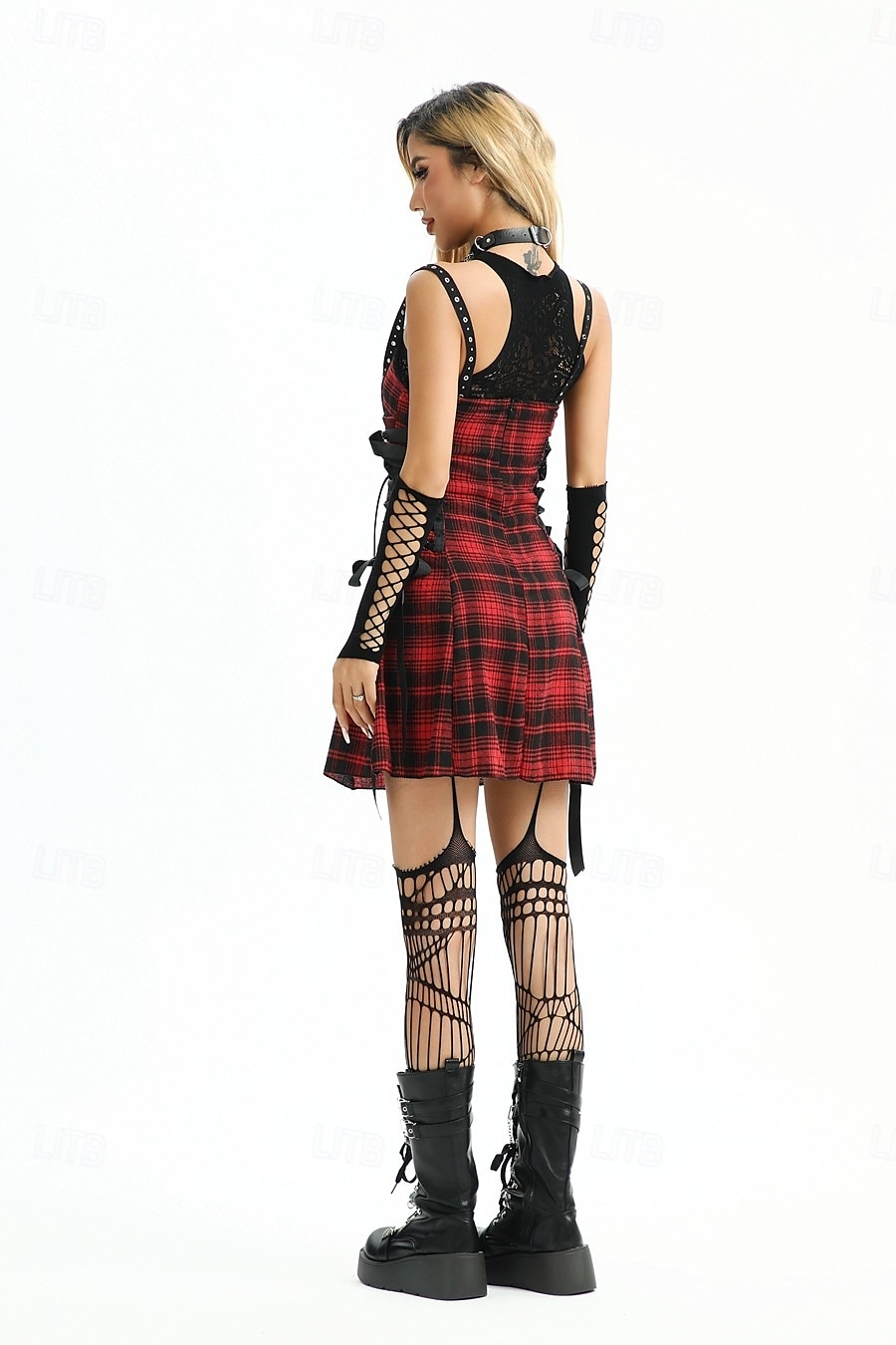 Punk a gotika Steampunk Šaty Sada příslušenství Gotická dívka Kostkovaný Maškarní kostým Dámské předvečer Všech svatých Karneval Párty Dospělé Šaty Více doplňků 2026 - $46.99 –P3