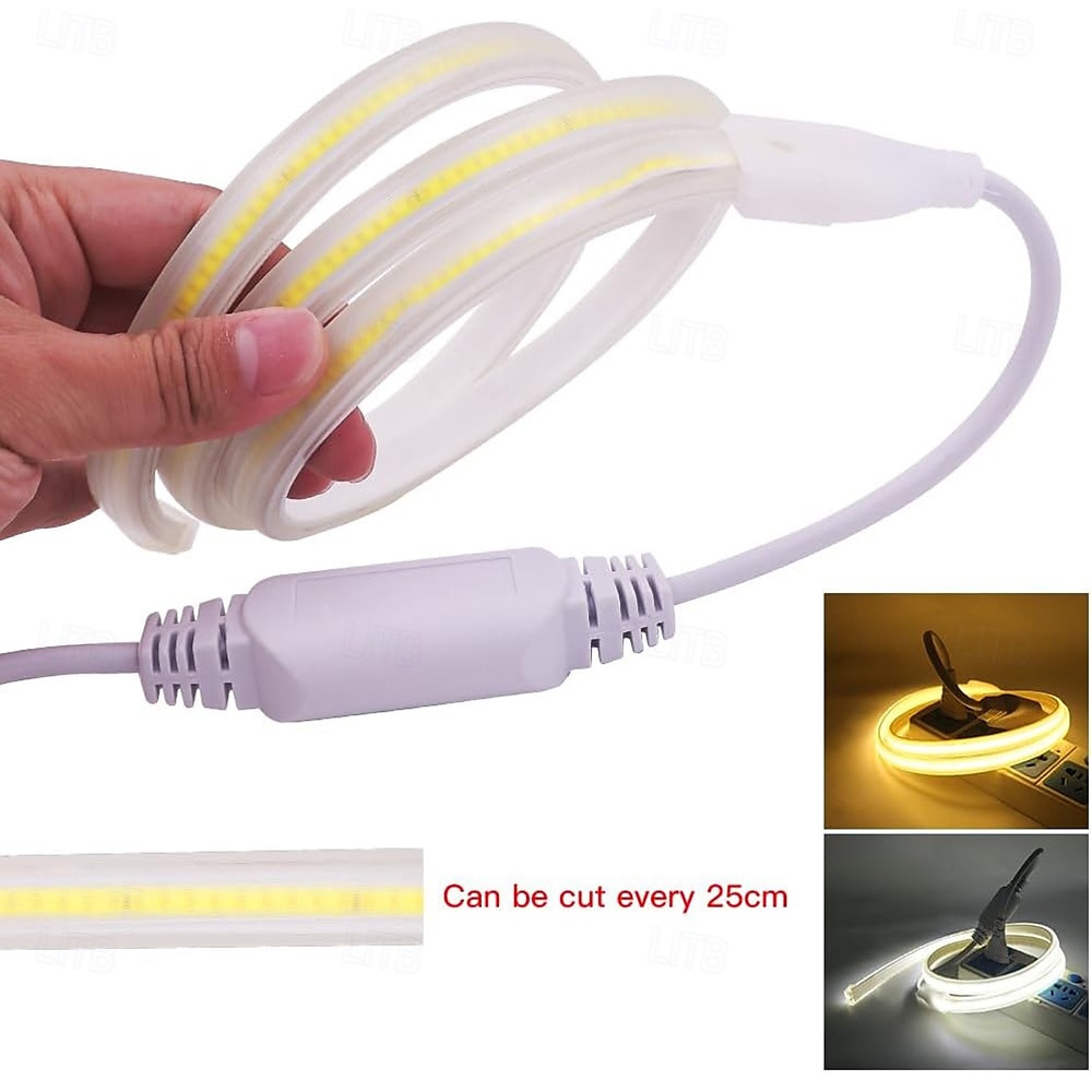 COB LED Light Strip 5-50 Meters Waterproof, Super Bright, Flexible Tape with EU/US Plug 288 LED/m Flexible Strip Light for Bedroom Indoor & Outdoor 2026 - $30.99 –P3
