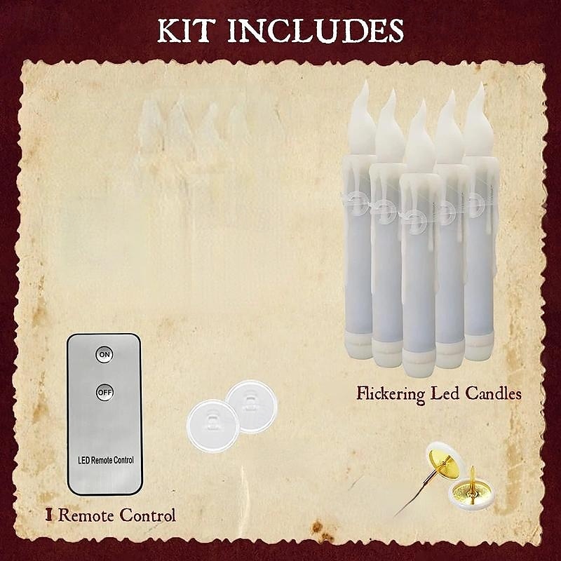 12 stk flytende LED-lys flimrende fjernstyrt for halloween og juledekorasjoner innendørs hjem, rom, klasserom og soverom 2025 - $31.99 –P1