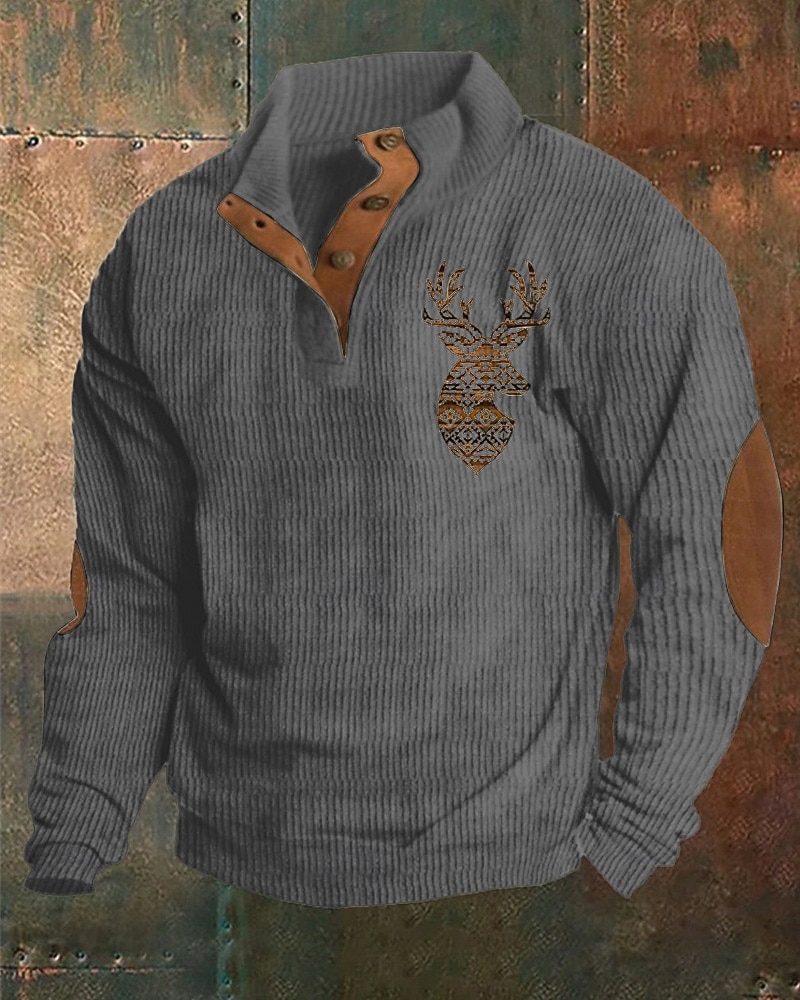 Męskie Bluza dresowa Czarny Zieleń wojskowa Khaki Szary Stójka Kolorowy blok Renifer Niejednolita całość Sport i turystyka Codzienny Święto Poliester Sztruks Moda miejska Podstawowy Codzienny Wiosna 2026 - $30.99 –P3