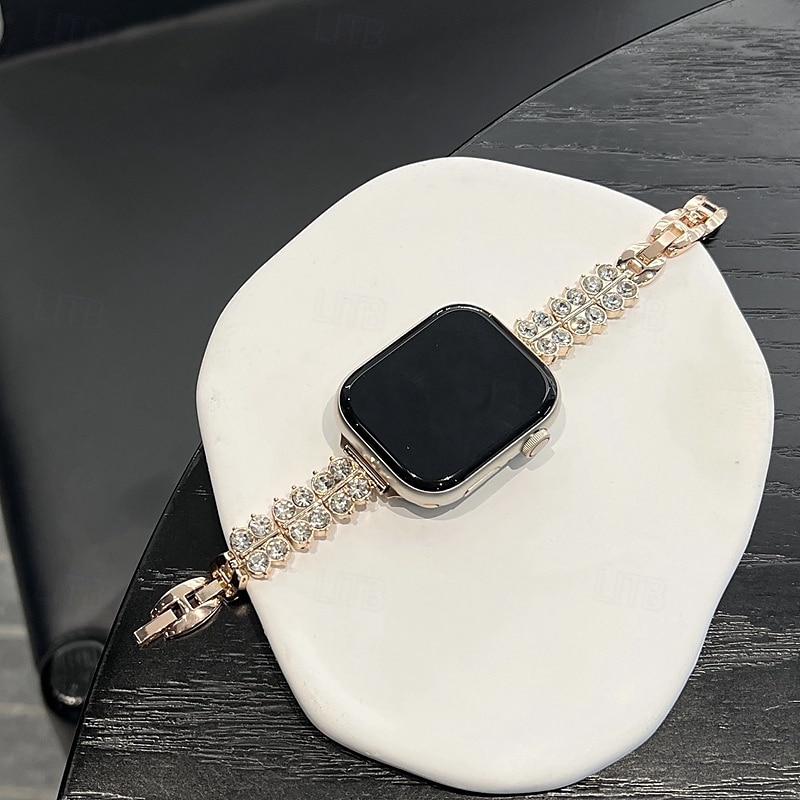 Pulseira de joias Compatível com Pulseira Apple Watch 38mm 40mm 41mm 42mm 44mm 45mm 49mm Bling Diamond Ajustável Respirável Lega pulseira de substituição para iwatch Ultra 2 Series 9 8 7 SE 6 5 4 3 2 de 2025 por $16.99 –P14