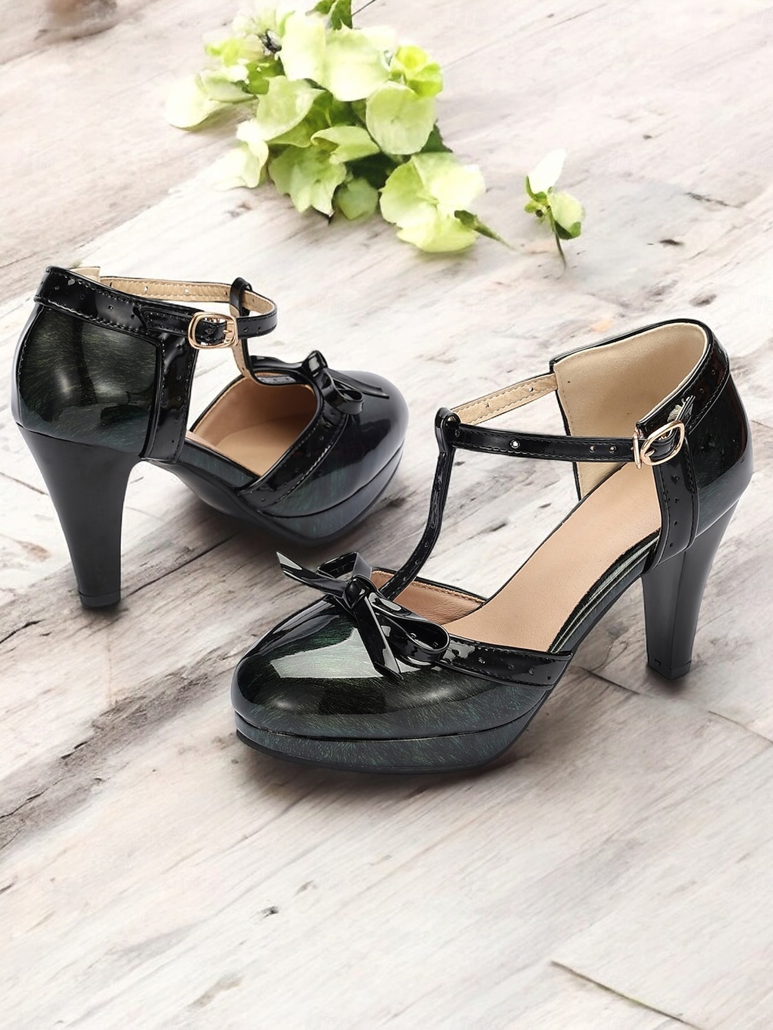 Escarpins rétro à talons hauts et brides en T pour femmes avec nœud et boucle – chaussures de style vintage classiques pour mariages, fêtes et événements officiels de 2025 ? $54.99 –P6