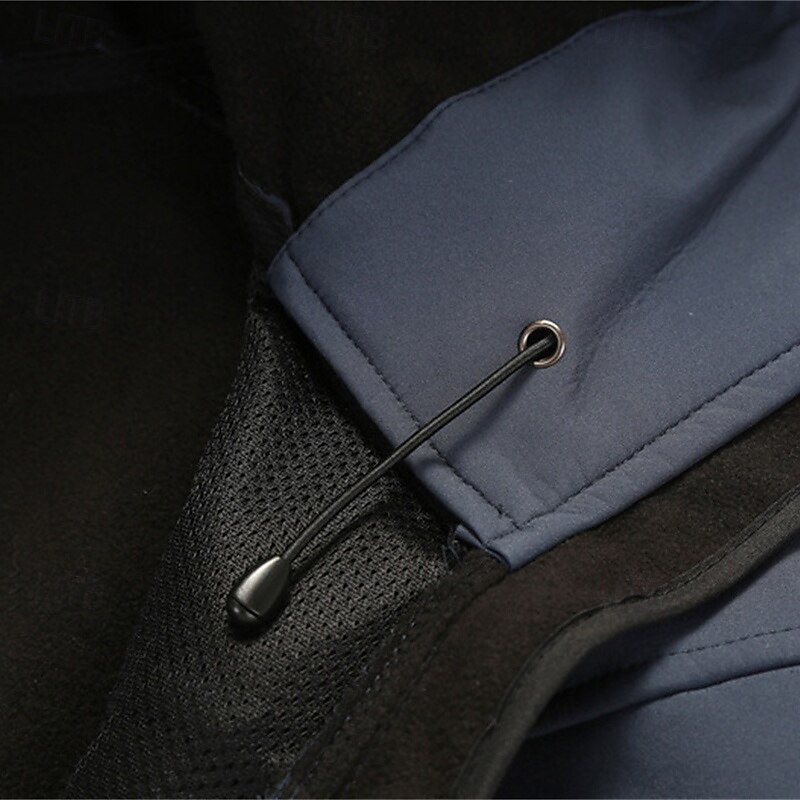 Men's Hiking Fleece Jacket Winter Outdoor Patchwork Thermal Warm Fleece Lining Waterproof Windproof Fleece Jackets Full Zip Climbing Camping / Hiking / Caving Traveling Dark Grey Black White Navy Blue 2025 - $70.99 –P11