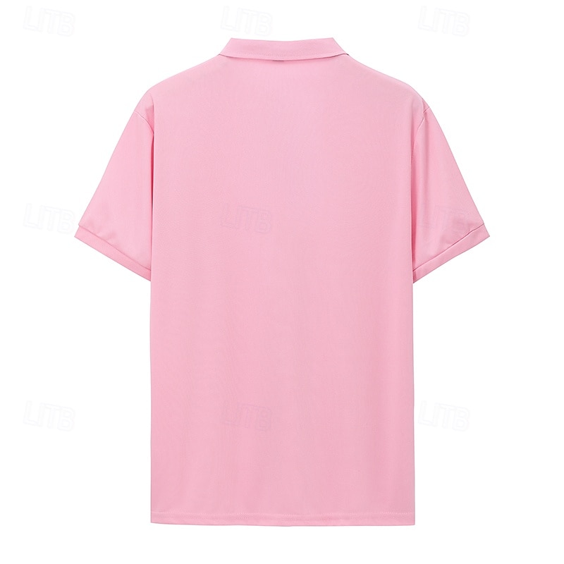 Men's Quarter Zip Polo Golf Shirt Daily Holiday Turndown Short Sleeve Fashion Basic Plain Spring & Summer Regular Fit Light Blue Black White Pink Wine Navy Blue Quarter Zip Polo 2025 - $12.99 –P2