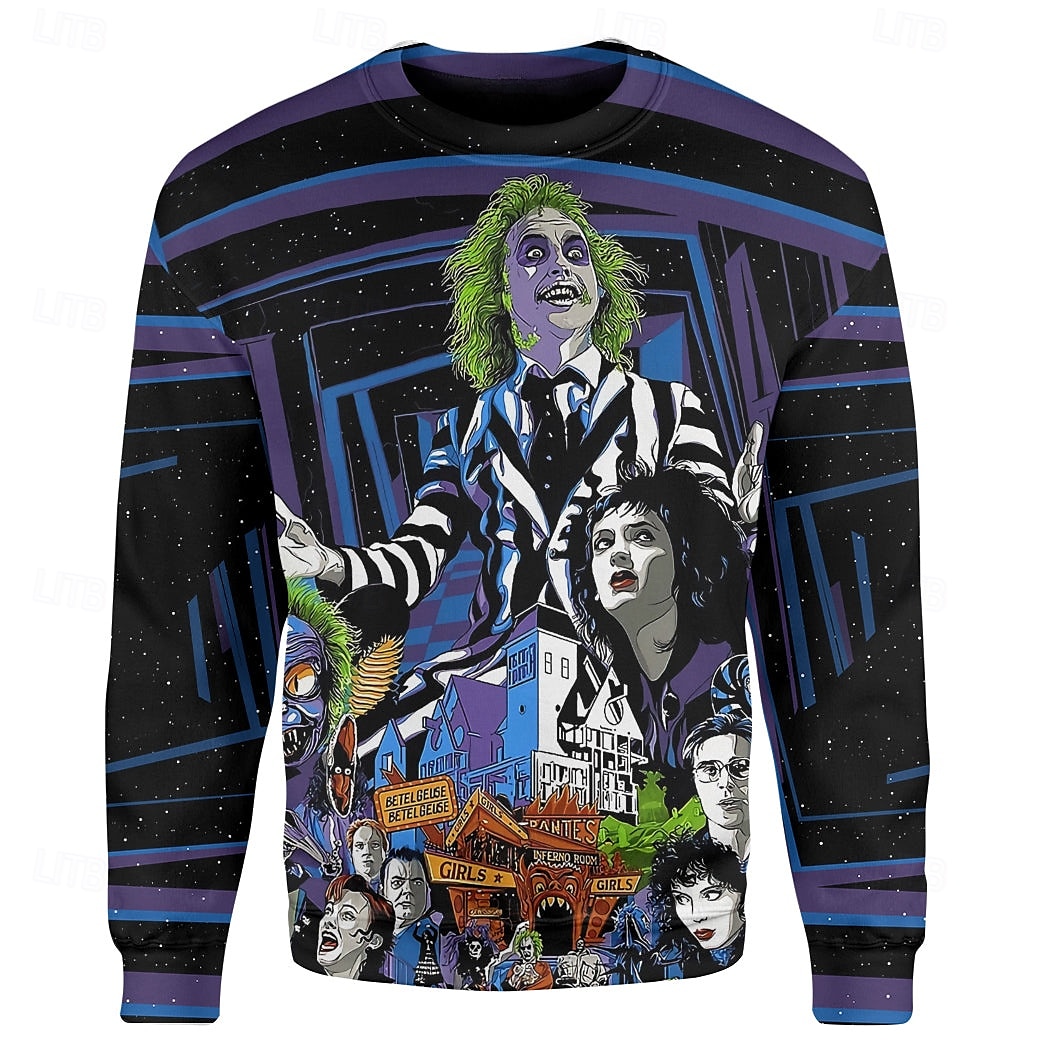 Beetlejuice 2 Hoodie Cartoon Manga Print 3D Character Graphic Street Style For Couple's Men's Women's Adults' Back To School 3D Print Party Casual Daily 2025 - $21.99 –P2