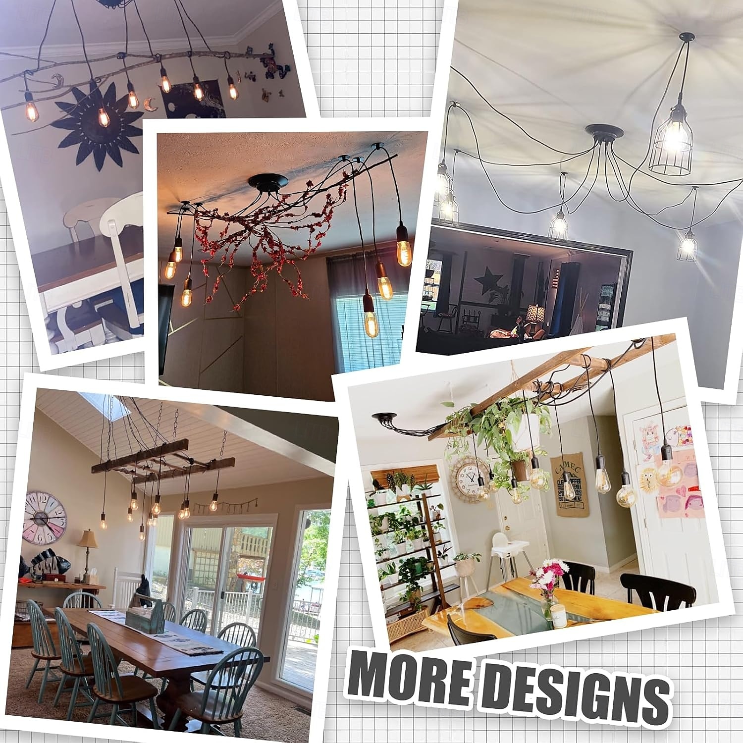 led hanglamp warm wit 6/10/14 koppen retro edison multi verstelbare diy plafond spider lamp modern chique industrieel voor woonkamer slaapkamer 110-240v 2026 - $161.27 –P9