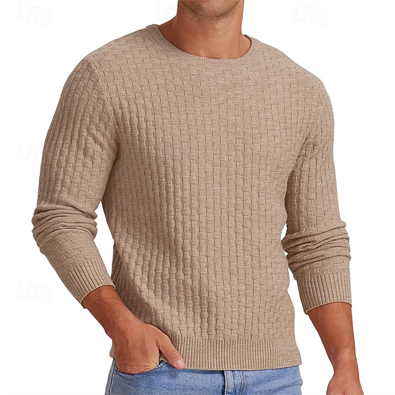 Per uomo Pullover Maglione Maglione lavorato a maglia A coste Maglia Standard Lavorato a maglia Jacquard Liscio Girocollo Di tendenza Essenziale Da tutti i giorni Appuntamento Abbigliamento Autunno del 2025 a €27.99 –P8