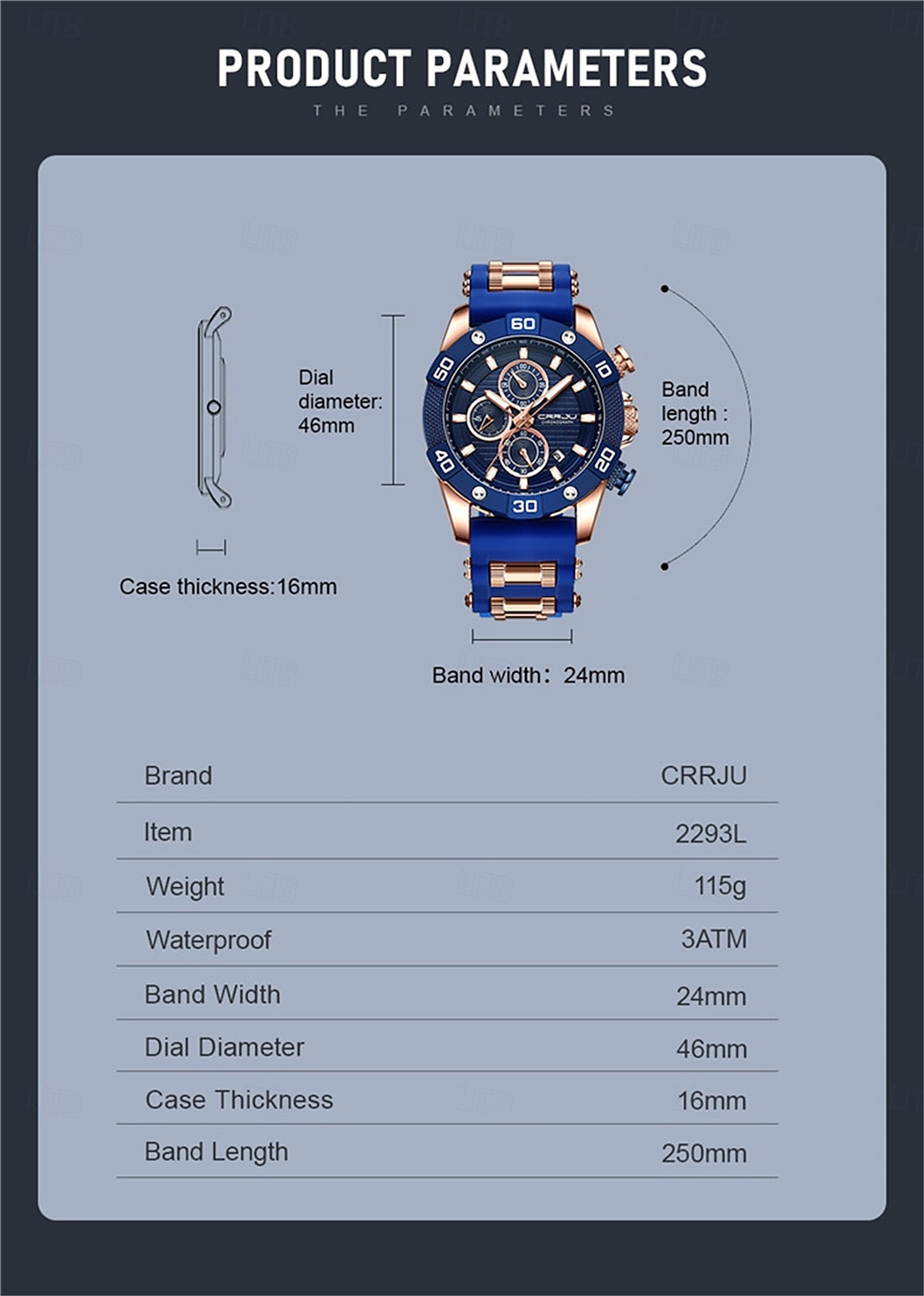 crrju herenhorloges topmerk luxe quartz siliconen band sport waterdichte klok met lichtgevend quartzhorloge 2025 - $38.99 –P7