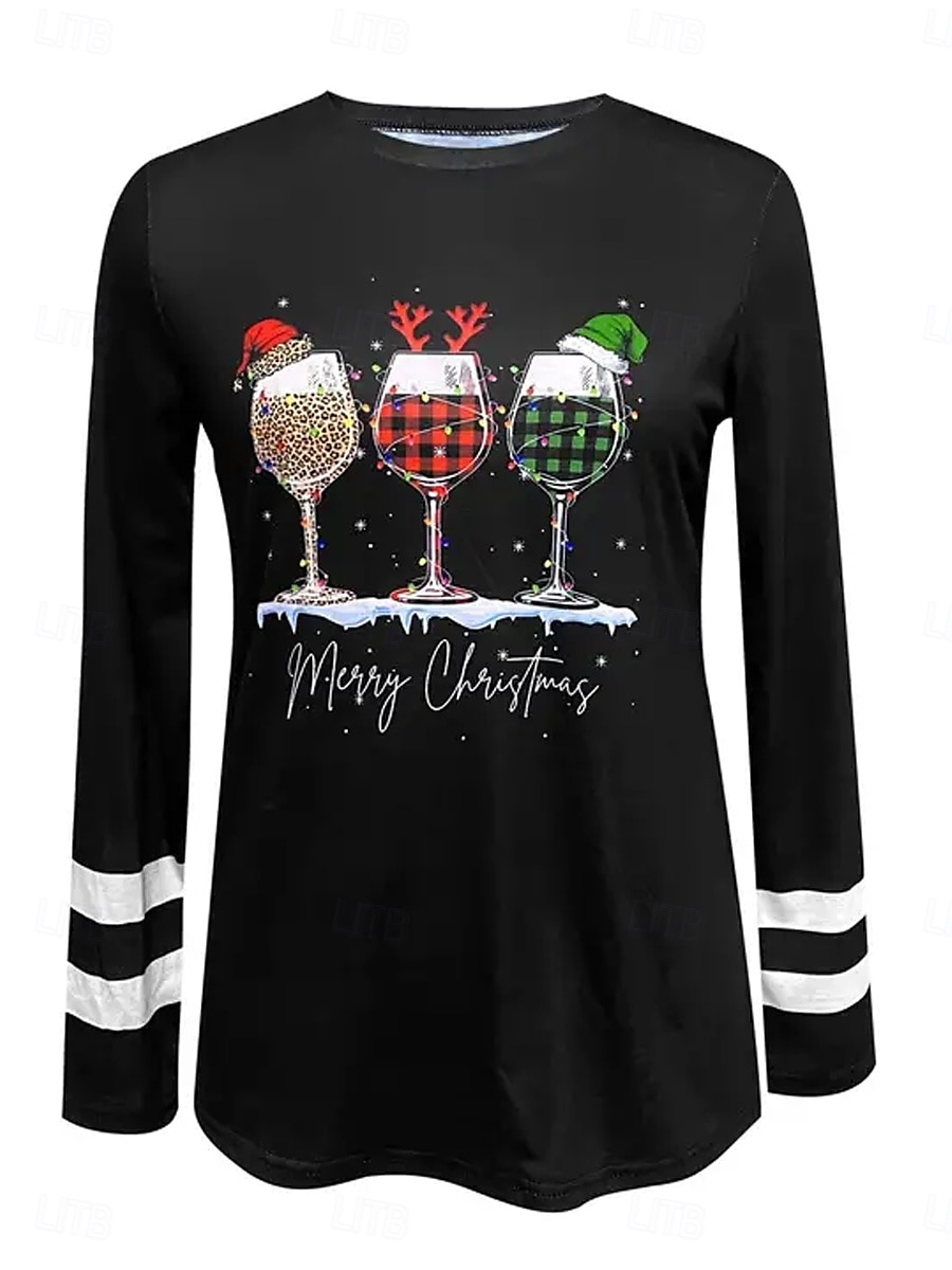 maglione da donna per le feste con scollo a V e motivo a luci, manica lunga, casual, vestibilità comoda, abbigliamento invernale per le feste, maglione lavorato a maglia, nero, multicolore, taglie del 2025 a $22.99 –P2