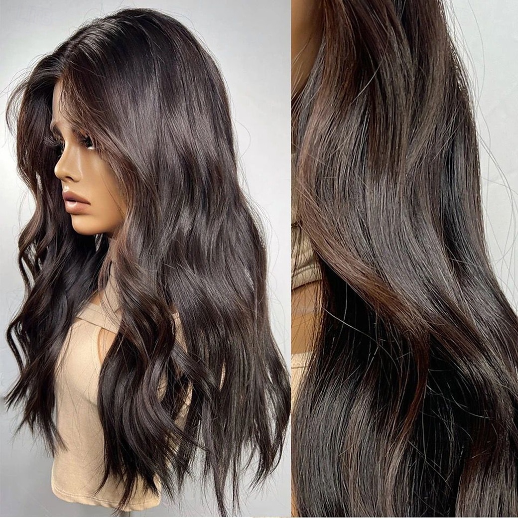Capelli umani di Remy 13x4 Pizzo Frontale Parrucca Parte di mezzo Brasiliano Ondulato Multicolore Parrucca 130% 150% Densità dei capelli con i capelli del bambino Capelli evidenziati / balayage Senza del 2025 a $236.99 –P3