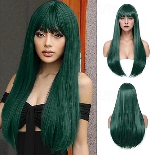 Wig with Bangs for Women Long Straight Wig for Grils Heat Resistant Synthetic Colored Wig for Cosplay for Party Halloween Daily Use 2026 - $19.99 –P4