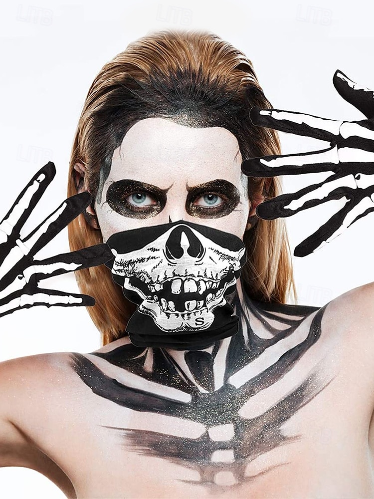 luurankopukutarvikesarja – kallonaamio ja luurankokäsineet, jotka sopivat täydellisesti halloweeniin, cosplayiin ja teemajuhliin 2025 - $8.99 –P1