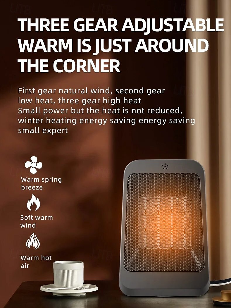 Space Heater 1200W Electric Heater Indoor Portable Thermostat PTC Fast Heating Chamber Small Heater with Heating and Fan Mode 2025 - $45.99 –P5