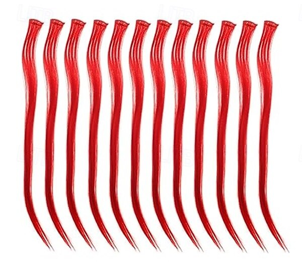 Liscio Forcine Capelli sintetici Lungo Estensione capelli Con clip 12 pz Resistente al calore Per donna del 2025 a $11.99 –P4