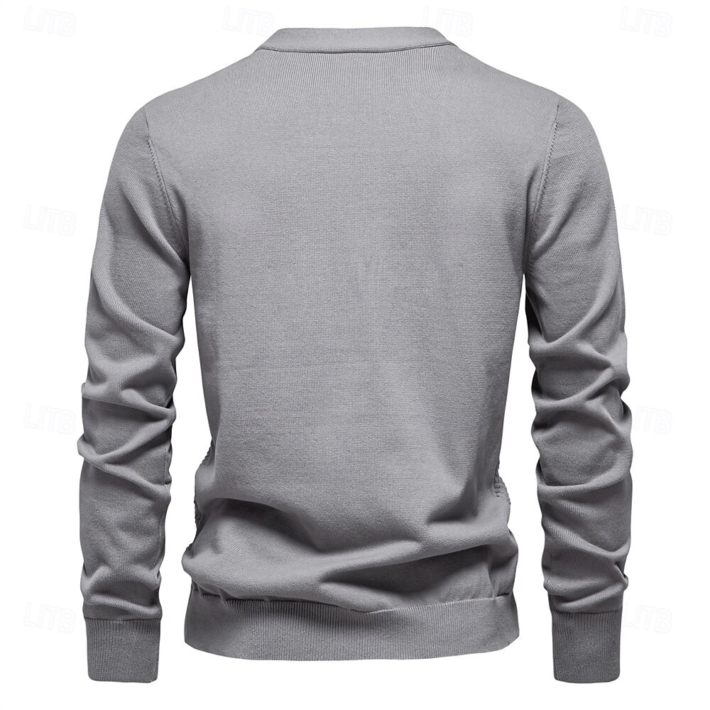 pulovere cardigan din bumbac noi pentru bărbați, cu decolteu în V, pulovere casual din tricot social, cardigane pentru bărbați 2025 - $44.99 –P2