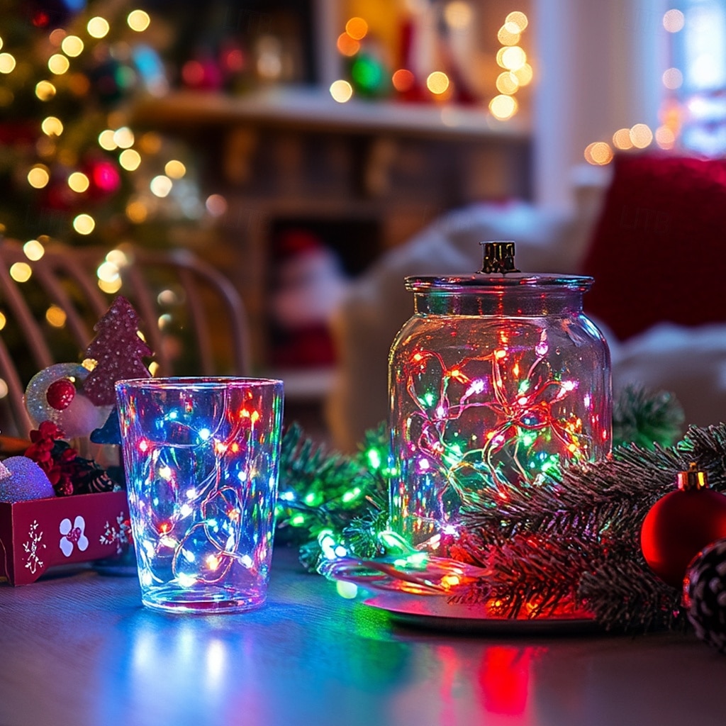 30 pakker led fe string lys 2m 20 led kobbertråd lys til bryllup dekorasjon juletre bryllupsfest gave knapp batteri 2025 - $7.99 –P4