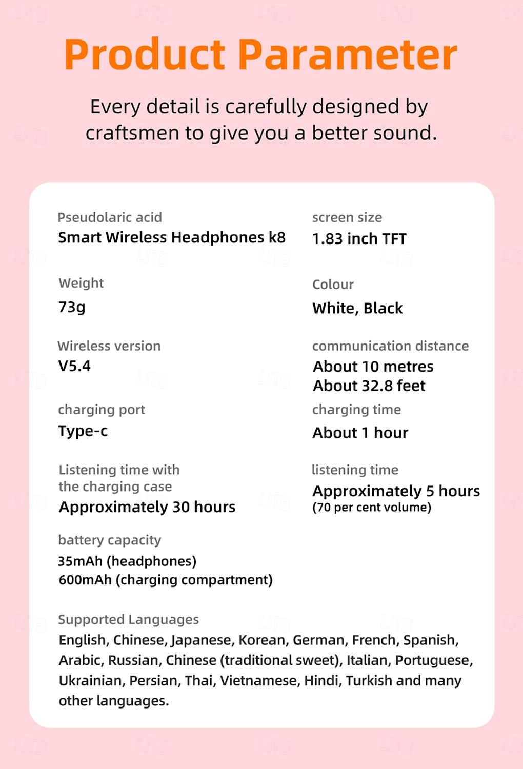 Cuffie True Wireless K8 TWS Auricolari In-Ear Bluetooth 5.3 Stereo Ricarica Rapida ENC Cancellazione del Rumore Ambientale Touch Screen Auricolari TWS del 2025 a $52.99 -P16