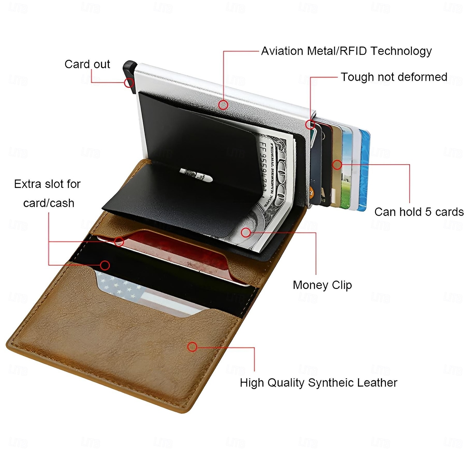anti rfid blocking protected id kreditní banka držák na kartu peněženka luxusní značka pánská magická kůže slim mini malé peníze peněženky pouzdro 2025 - $15.99 –P4