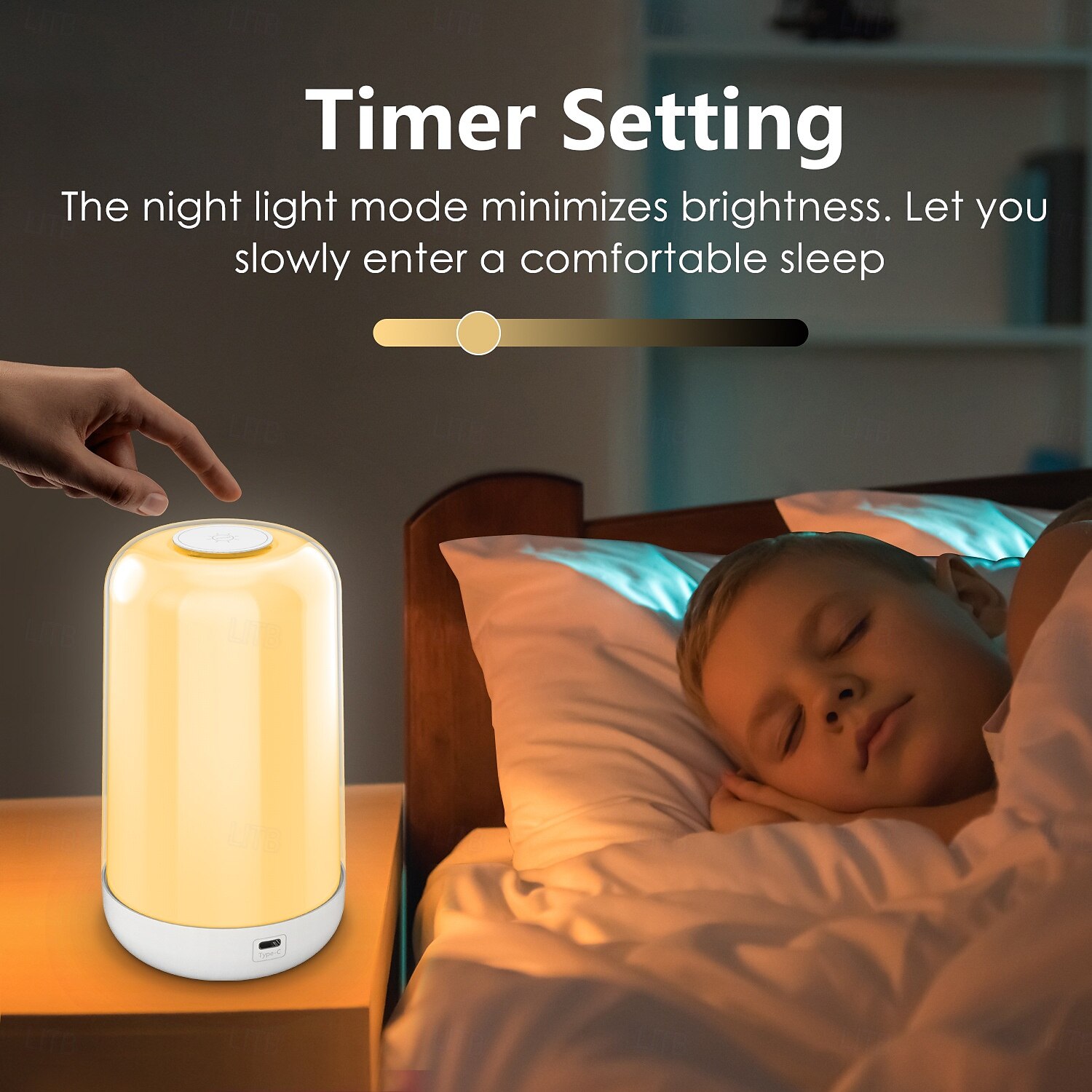 LED Smart Light Dimmable Seven-Color Touch Control Night Light, Rechargeable Battery Operated Bluetooth Table Lamp with Timer for Kids, Travel, and Desk Use 2025 - $37.99 –P4