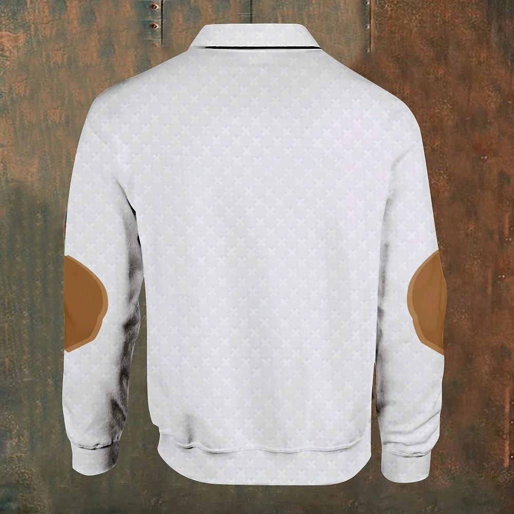 Herre Kveg Cowboy Poloskjorter Pullover Langermet Poloskjorter Krage Årgang Fritid utendørs Gateklær 3D-utskrift Knapper Høst vinter Svart Hvit Kakifarget 2025 - $23.99 –P2