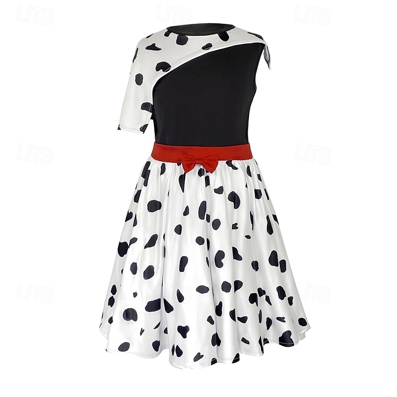 Sto a jeden dalmatin Cruella de Vil Šaty Maškarní Cosplay kostým Obleč se Filmové kostýmy for Dívčí Dětské Plesová maškaráda Párty a večer 2025 - $41.99 –P4