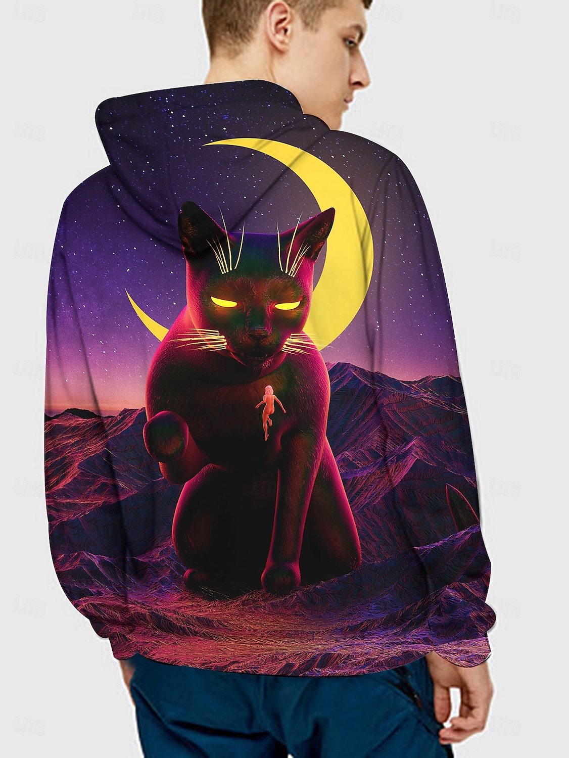 Gato Moletom Pullover dia das Bruxas 3D Bolso frontal Arte Gráfica Para Casal Homens Mulheres Adulto Dia Das Bruxas Carnaval Baile de Máscaras Impressão 3D Festa Casual / Diário de 2025 por $29.99 –P2
